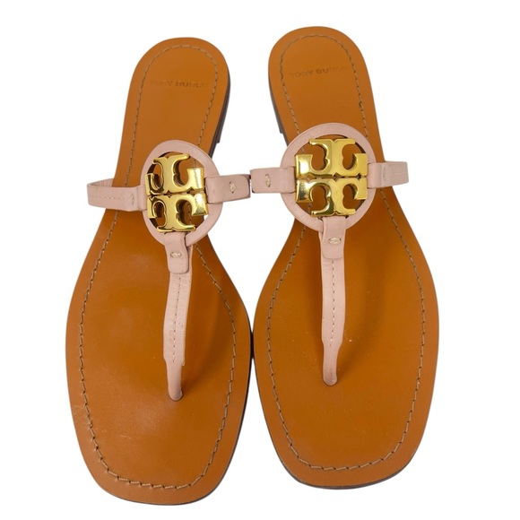 Tory Burch Shoes - Tory Burch Blush Pink Miller Thong Sandals with Gold Logo